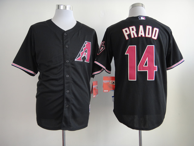 Men Arizona Diamondback 14 Prado Black MLB Jerseys